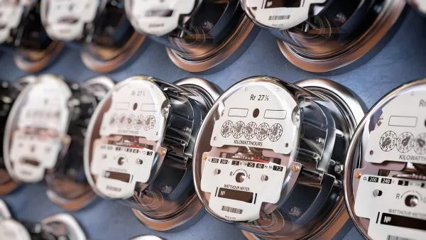 electric meters in a row measuring power use